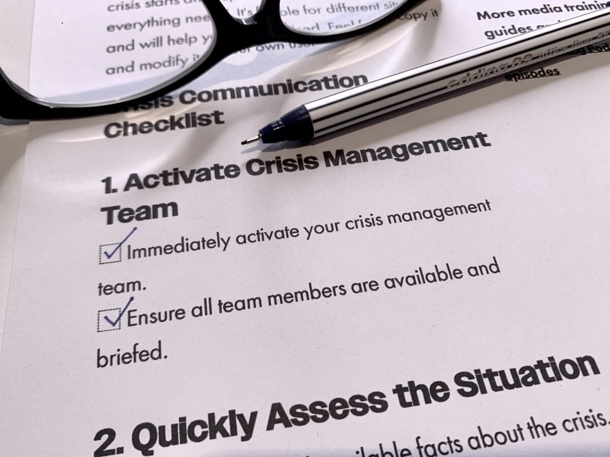 Crisis communications checklist